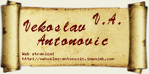 Vekoslav Antonović vizit kartica